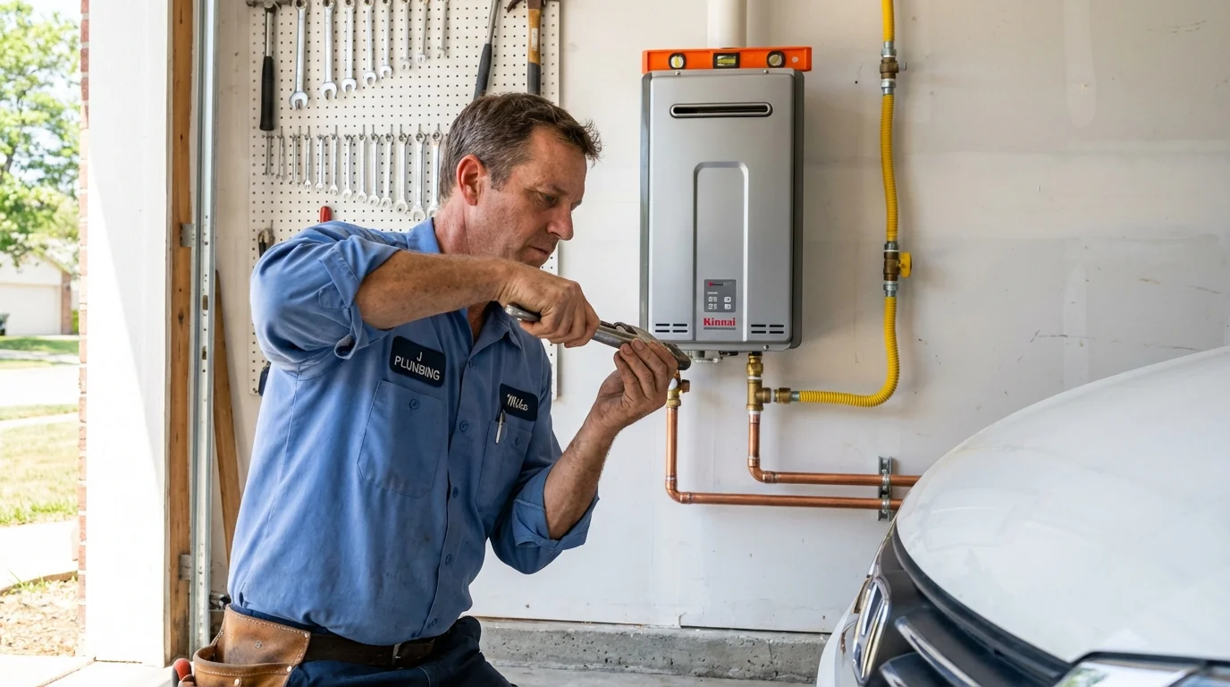 Tankless water heater installation by a Johns Plumbing LLC plumber in Faribault